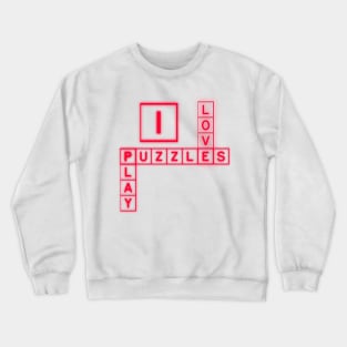 Lightweight Crossword, Puzzles Lover, Puzzles Crewneck Sweatshirt